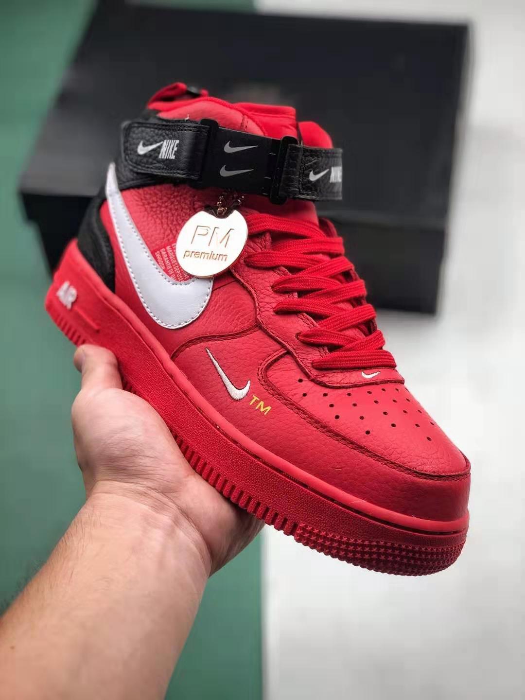 Nike Air Force 1 Mid Utility University Red 804609-605: Premium Design and Performance.