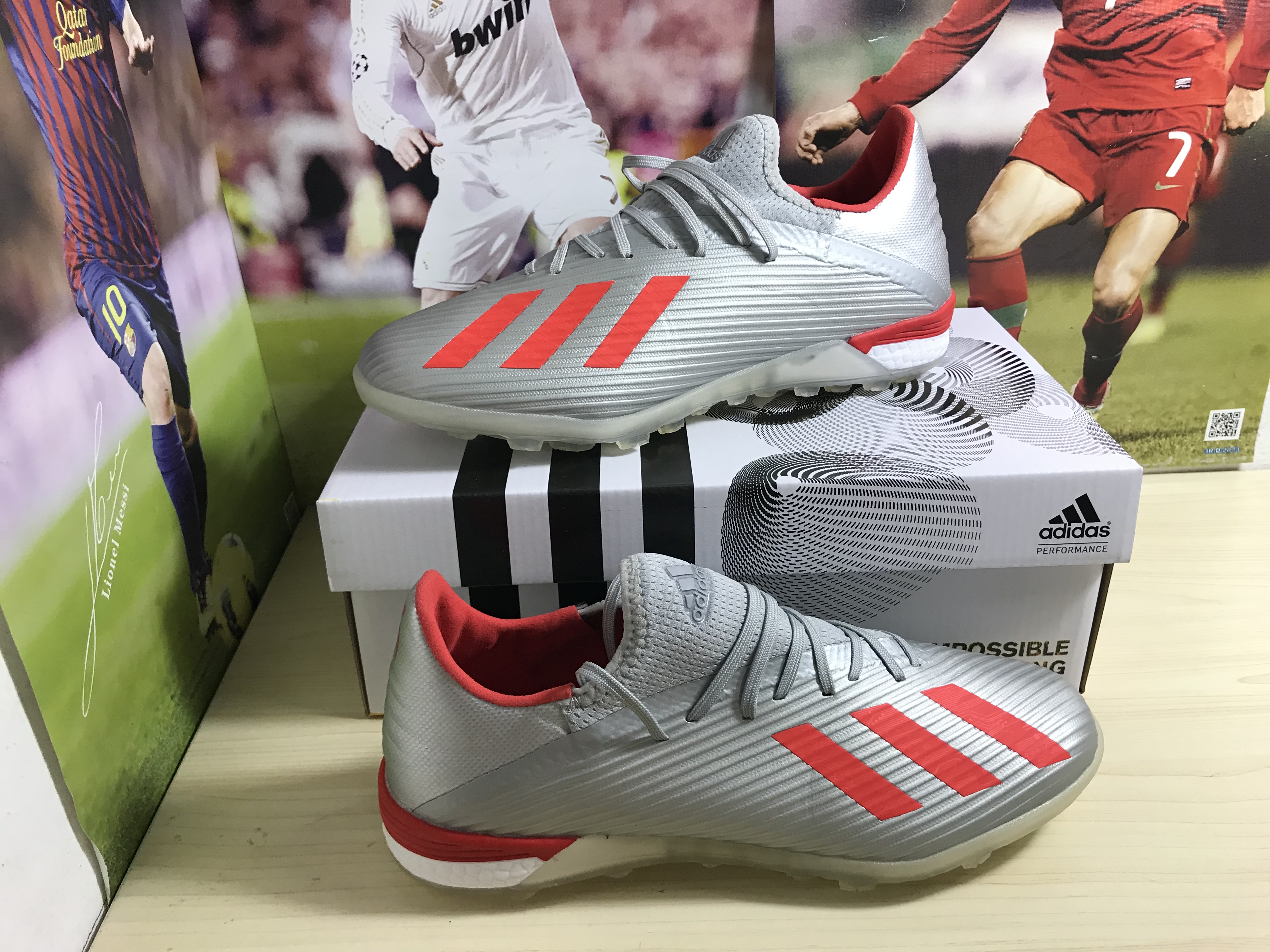 Adidas X 19.1 TF Silver Metallic Red Footwear White G25752