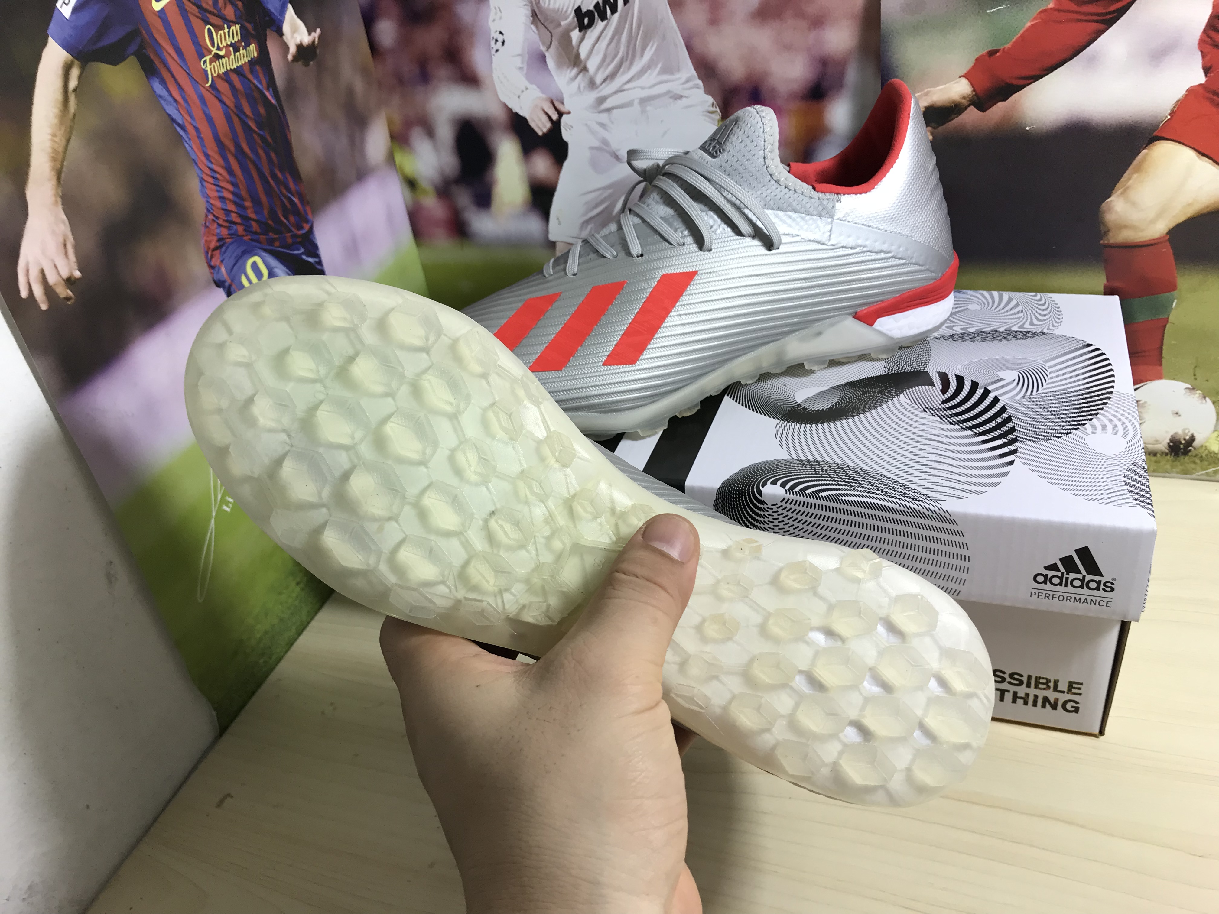 Adidas X 19.1 TF Silver Metallic Red Footwear White G25752