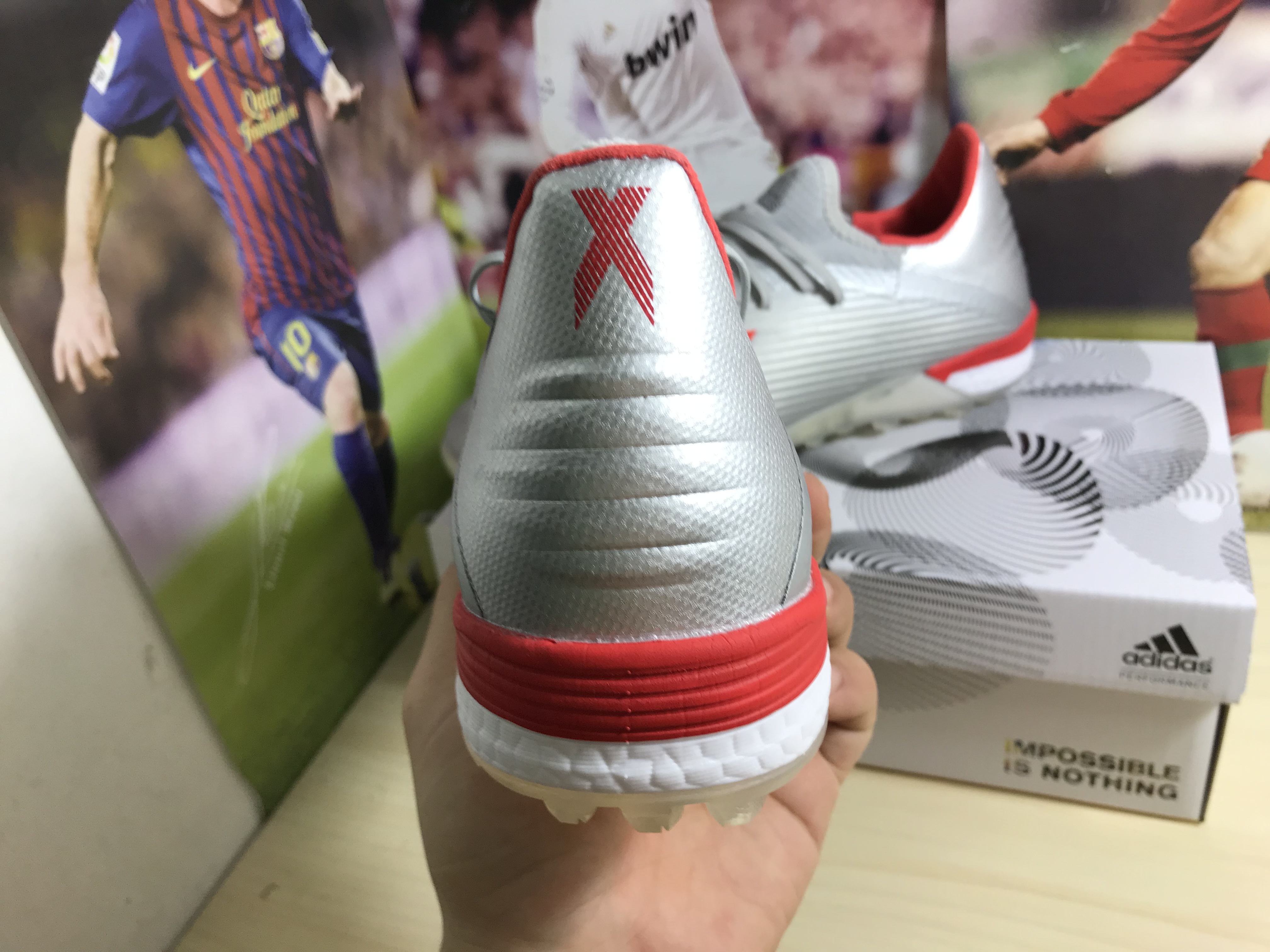 Adidas X 19.1 TF Silver Metallic Red Footwear White G25752