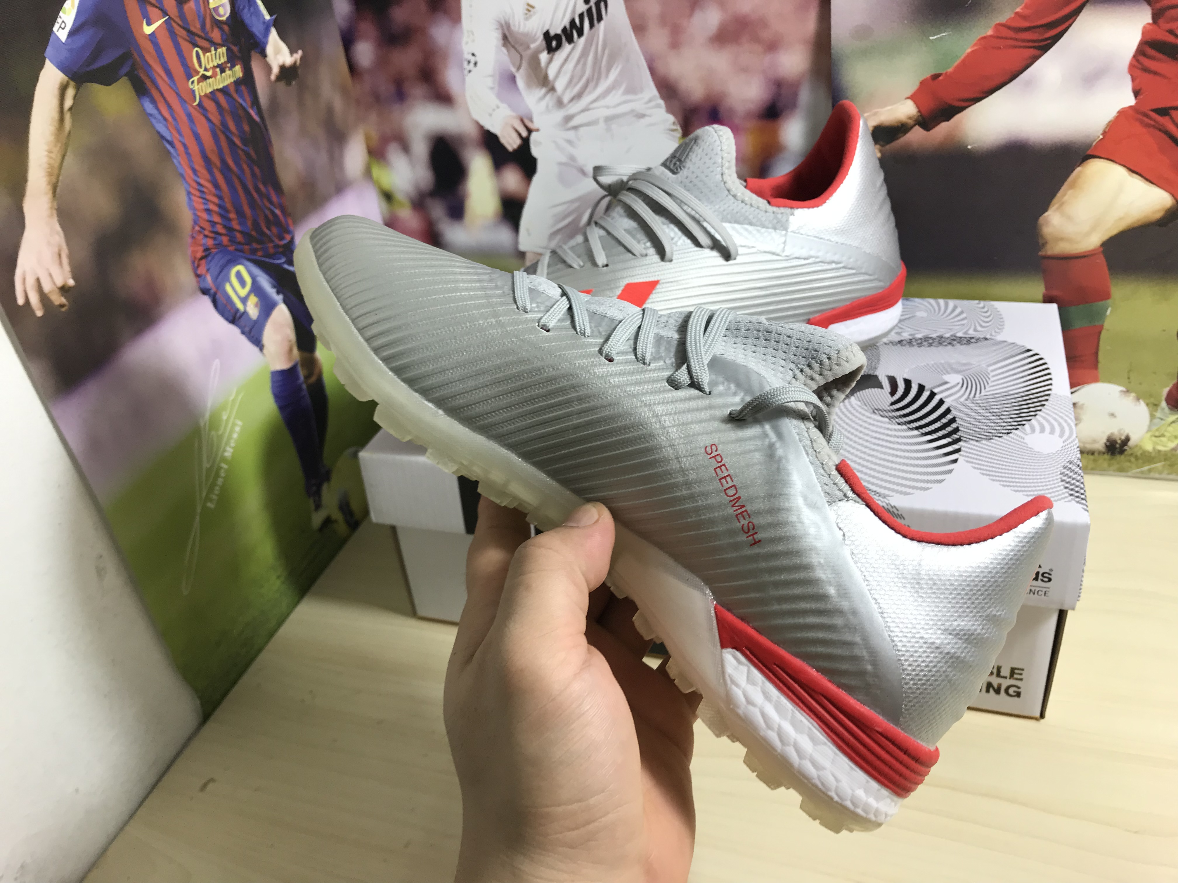 Adidas X 19.1 TF Silver Metallic Red Footwear White G25752