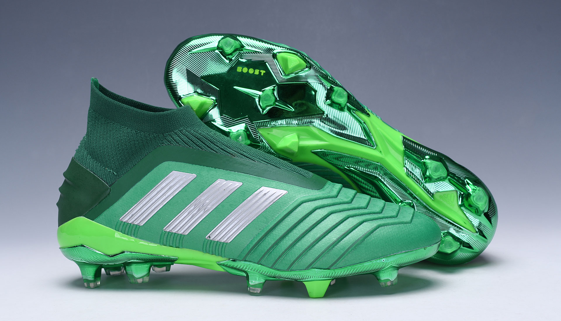 Adidas Predator 19+ FG Soccer Cleats - Green/Silver | Superior Control and Performance