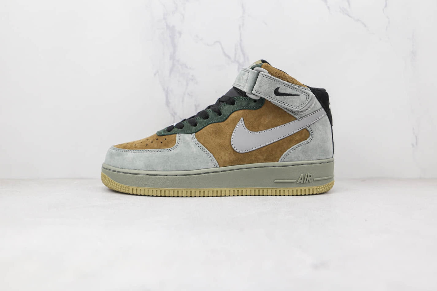 Nike Air Force 1 07 Mid Dark Gray Green Brown Reflective Silver CQ5059-103 - Premium Style and Versatility!