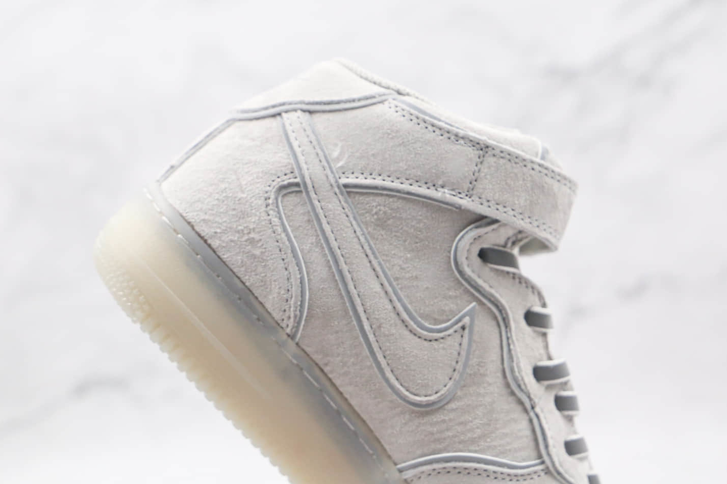 Nike Air Force 1 07 Mid Reigning Champ Grey Silver Reflective GB1228-185 Nike Air Force 1 07 Mid Reigning Champ Grey Silver Reflective GB1228-185