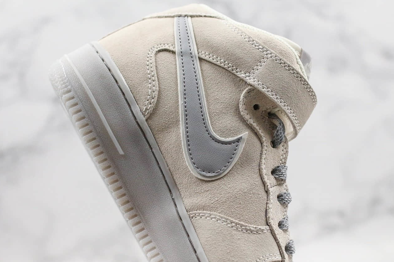 Nike Air Force 1'07 Mid White Grey Medium Grey Men's Shoes 315123-002 Nike Air Force 1'07 Mid White Grey Medium Grey Men's Shoes 315123-002