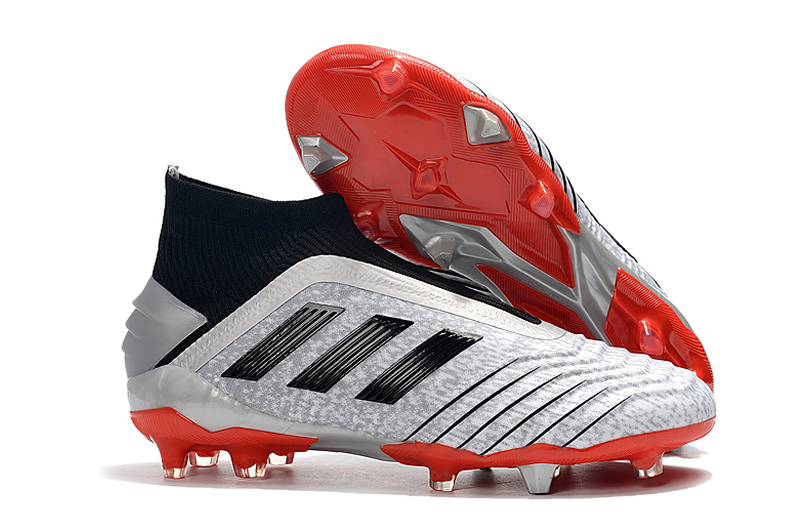 Adidas Predator 19+ FG Soccer Boots - Silver Black Red: Ultimate Performance for Soccer Players