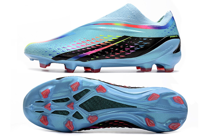 Adidas X Speedportal + Al Rihla Firm Ground Cleats - Clear Aqua Solar Red Power Blue Adidas X Speedportal + Al Rihla Firm Ground Cleats - Clear Aqua Solar Red Power Blue
