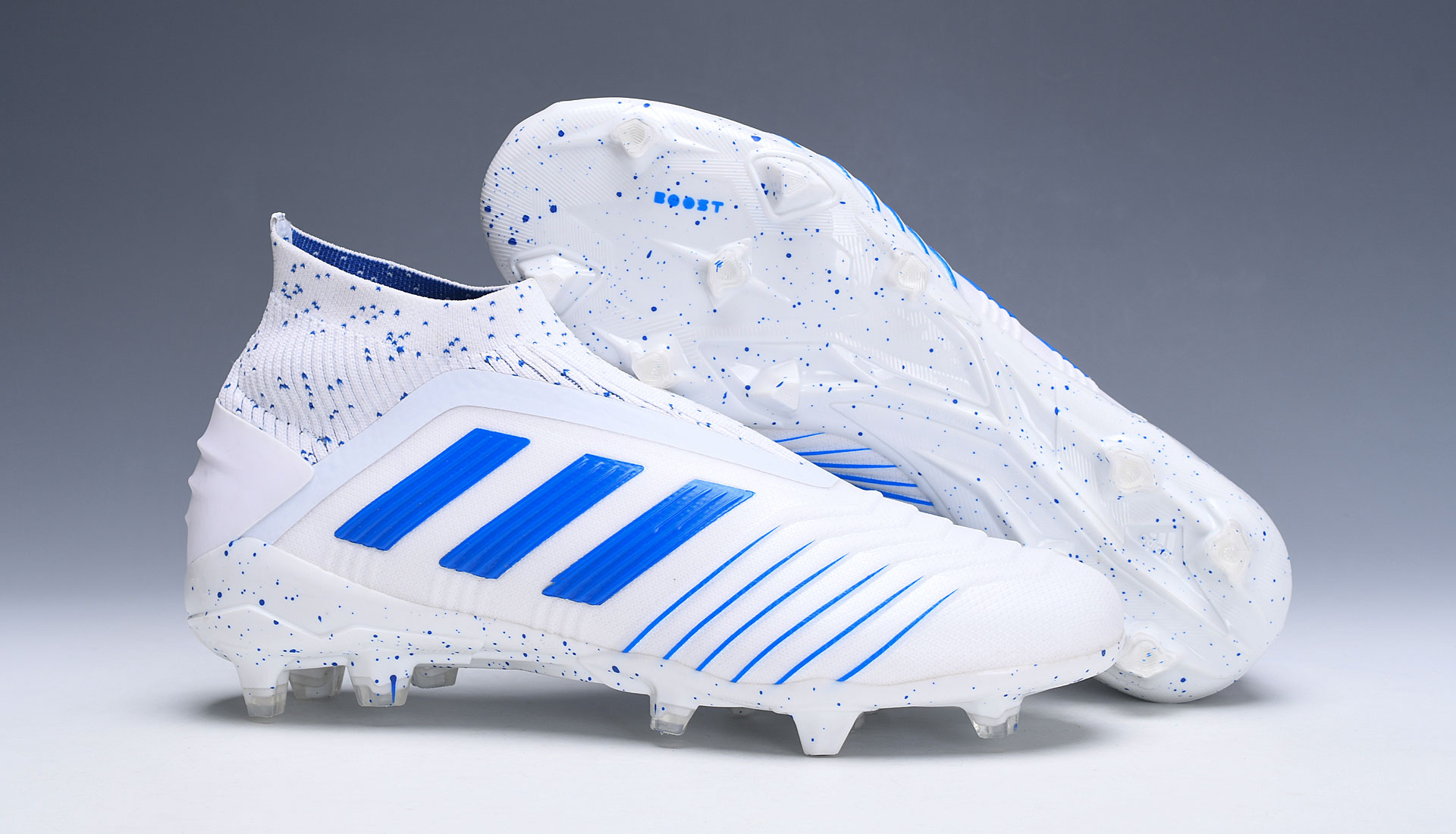 Adidas Predator 19+ FG White Bold Blue - Top Performance Football Boots