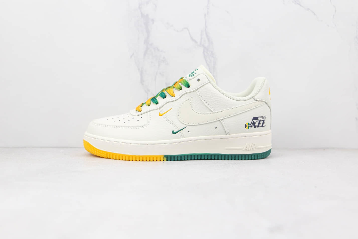 Nike Air Force 1 07 Low White Green Noise Yellow Shoes - ZJ6695-303