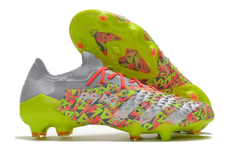 Adidas Predator Freak .1 Low FG Clear Grey White Solar Yellow - Elite Football Cleats