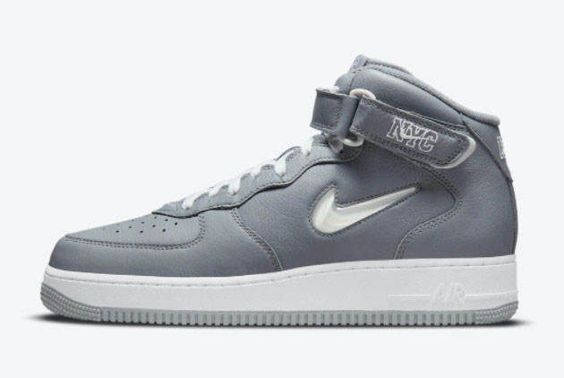 Nike Air Force 1 Mid 'NYC' Cool Grey/White-Metallic Silver DH5622-001 for Sale