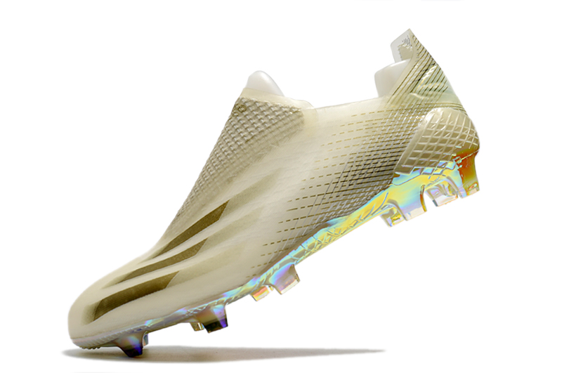 Adidas X Ghosted+ FG White Metallic Gold Melange Soccer Shoes Adidas X Ghosted+ FG White Metallic Gold Melange Soccer Shoes