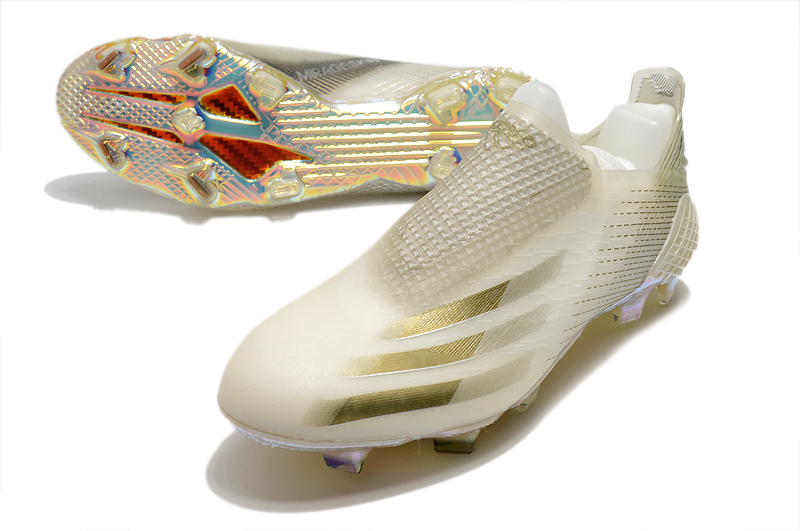 Adidas X Ghosted+ FG White Metallic Gold Melange Soccer Shoes Adidas X Ghosted+ FG White Metallic Gold Melange Soccer Shoes
