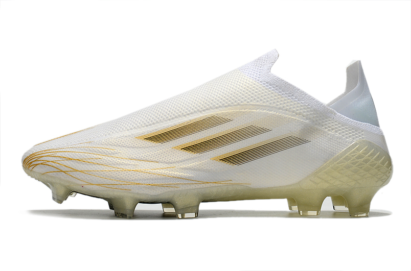 Adidas X Speedflow+ FG White Black Gold - Sleek and Speedy Football Boots Adidas X Speedflow+ FG White Black Gold - Sleek and Speedy Football Boots