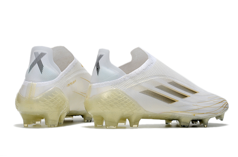Adidas X Speedflow+ FG White Black Gold - Sleek and Speedy Football Boots Adidas X Speedflow+ FG White Black Gold - Sleek and Speedy Football Boots