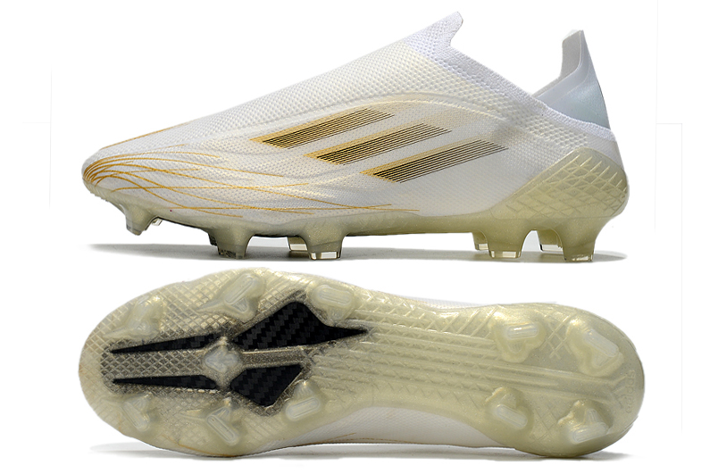 Adidas X Speedflow+ FG White Black Gold - Sleek and Speedy Football Boots Adidas X Speedflow+ FG White Black Gold - Sleek and Speedy Football Boots