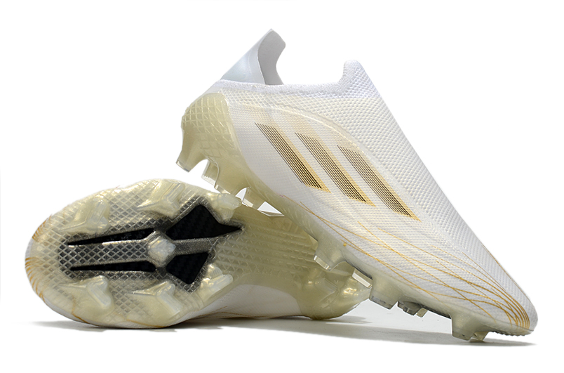 Adidas X Speedflow+ FG White Black Gold - Sleek and Speedy Football Boots Adidas X Speedflow+ FG White Black Gold - Sleek and Speedy Football Boots