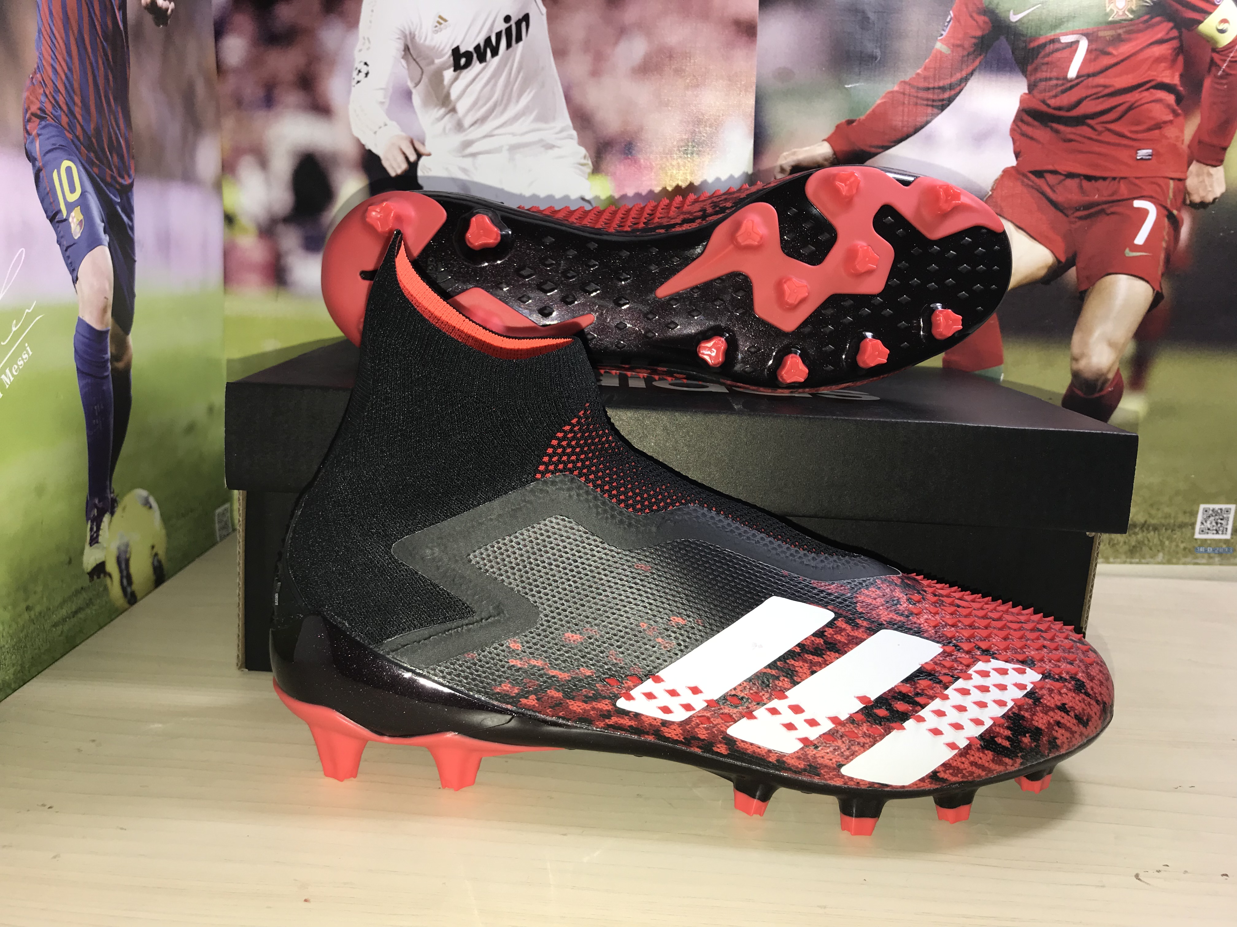 Adidas Predator Mutator 20+ Ag Core Black Cloud White Active Red FV3193 - Top Performance Football Boots