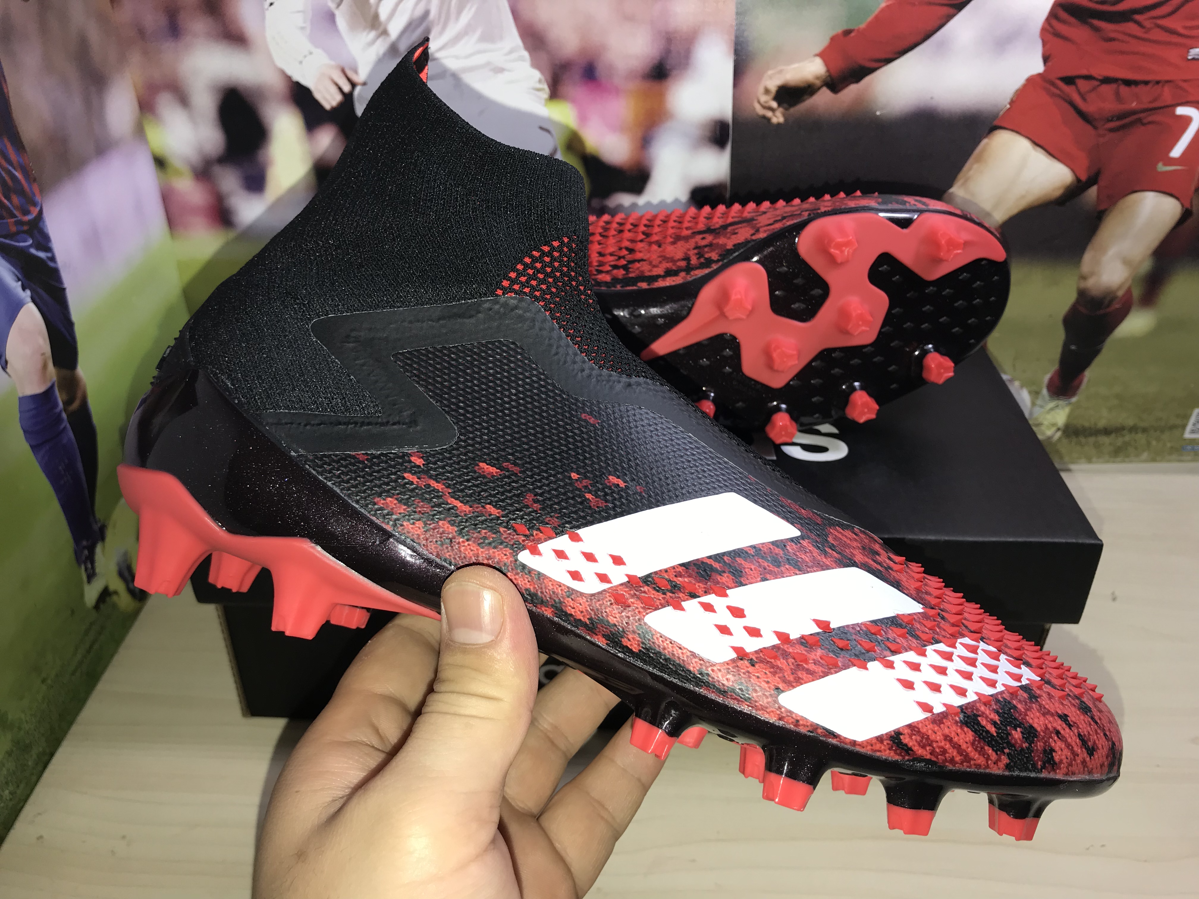 Adidas Predator Mutator 20+ Ag Core Black Cloud White Active Red FV3193 - Top Performance Football Boots