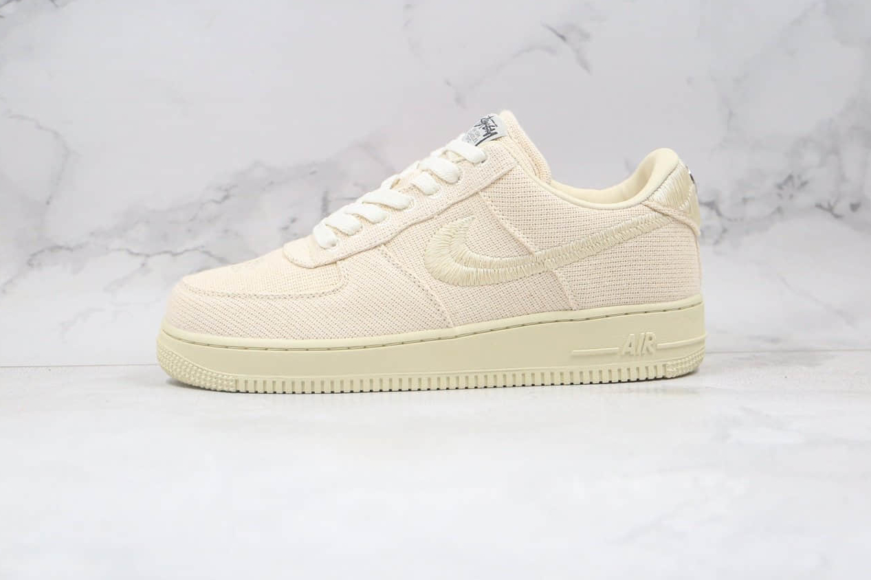 Nike Air Force 1 Low Stussy Beige White Running Shoes CZ9087-200 | Limited Edition