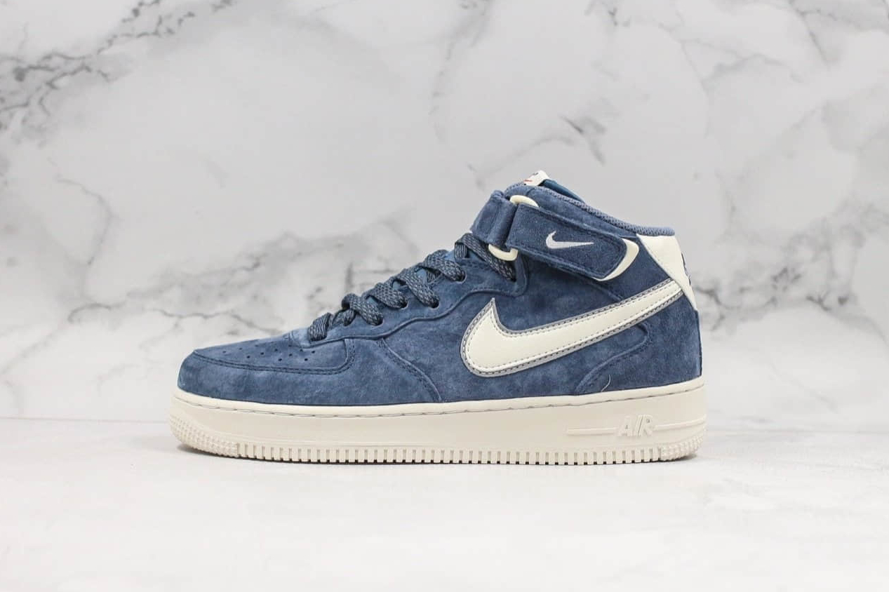 Nike Air Force 1 Mid Suede Navy Blue White AA1118-007 Shoes