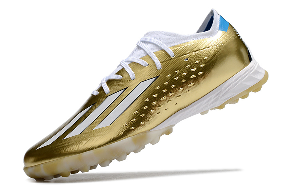 Adidas X Speedportal Messi.1 Turf Leyenda - Gold Metallic White Pulse Blue | Shop Now! Adidas X Speedportal Messi.1 Turf Leyenda - Gold Metallic White Pulse Blue | Shop Now!