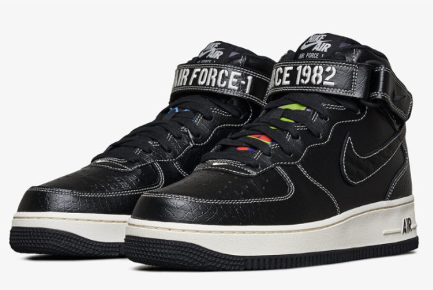 Nike Air Force 1 Mid LX Anniversary Edition - Black/Black-Ivory DV1029-010 Nike Air Force 1 Mid LX Anniversary Edition - Black/Black-Ivory DV1029-010
