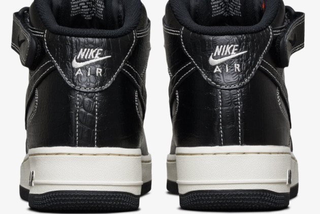 Nike Air Force 1 Mid LX Anniversary Edition - Black/Black-Ivory DV1029-010 Nike Air Force 1 Mid LX Anniversary Edition - Black/Black-Ivory DV1029-010