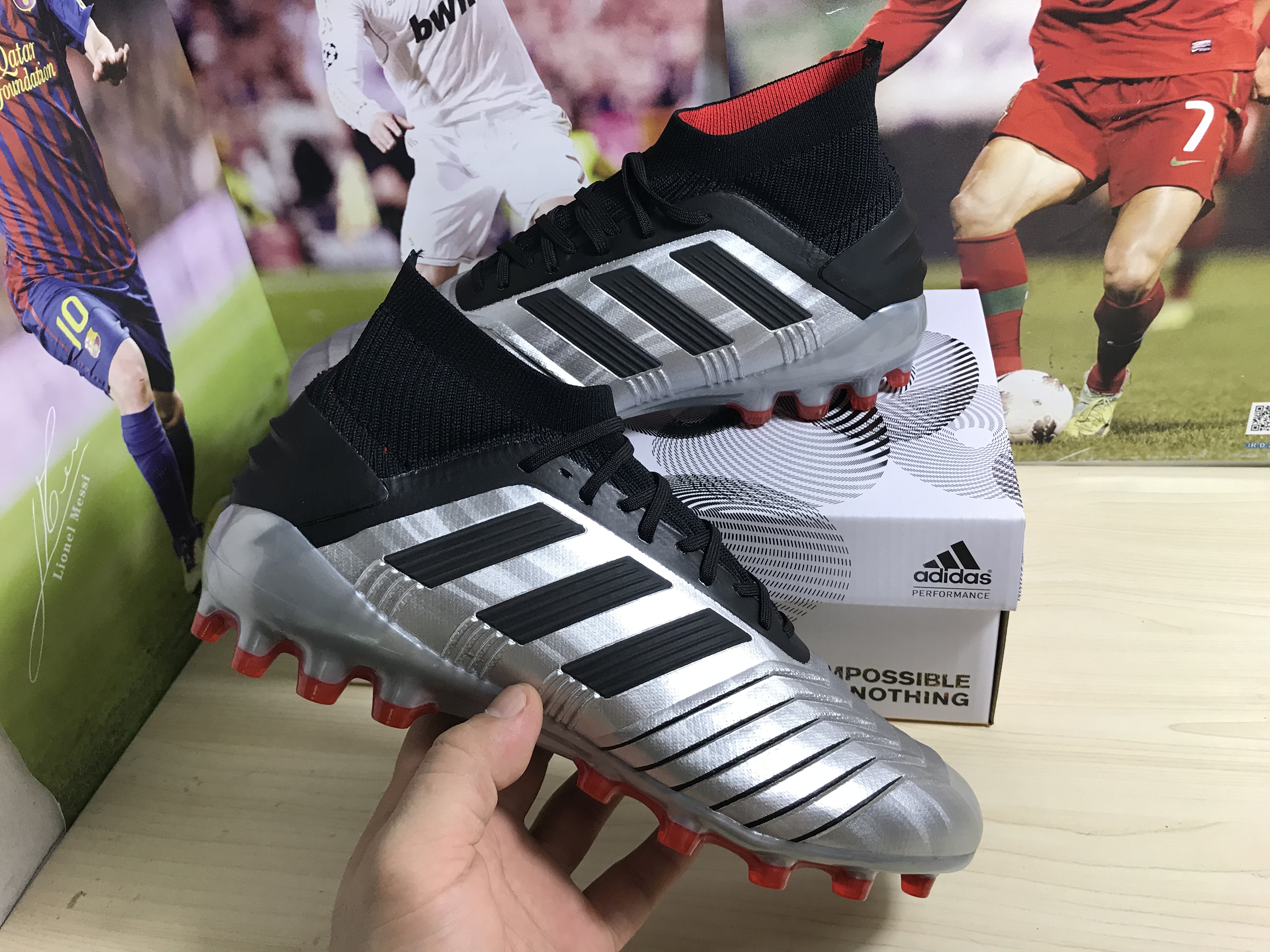 Adidas Predator 19.1 Ag Silver Black EF8981 - Ultimate Precision Performance Adidas Predator 19.1 Ag Silver Black EF8981 - Ultimate Precision Performance