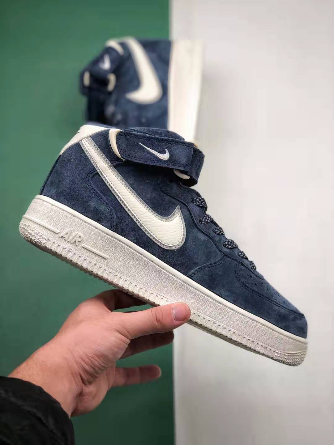 Nike Air Force 1 Mid Suede Navy Blue White AA1118-007 | Premium Sneakers Nike Air Force 1 Mid Suede Navy Blue White AA1118-007 | Premium Sneakers
