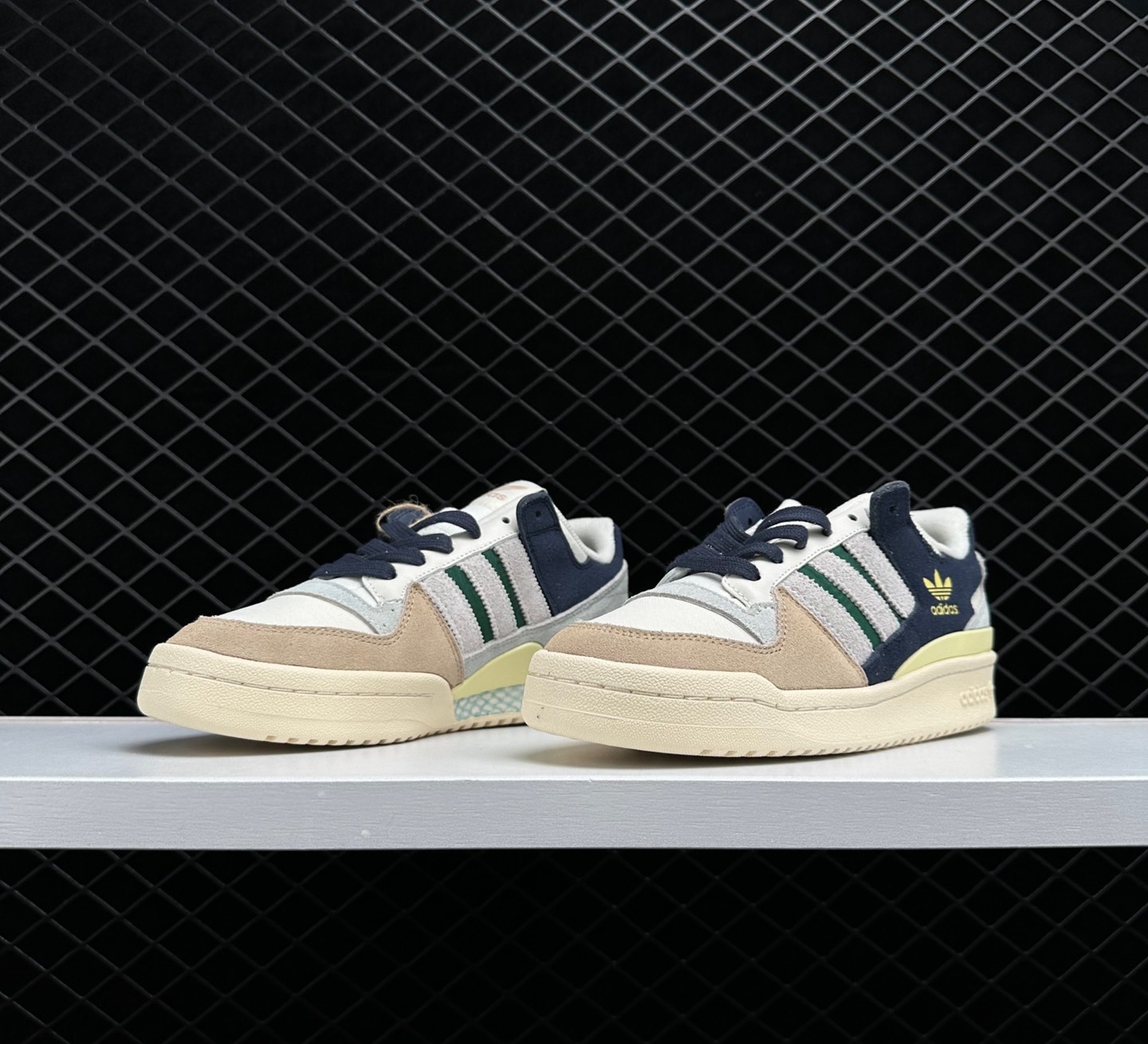 Adidas Forum 84 Low 'Beige Navy Green' GW4332 - Classic Style with a Twist Adidas Forum 84 Low 'Beige Navy Green' GW4332 - Classic Style with a Twist