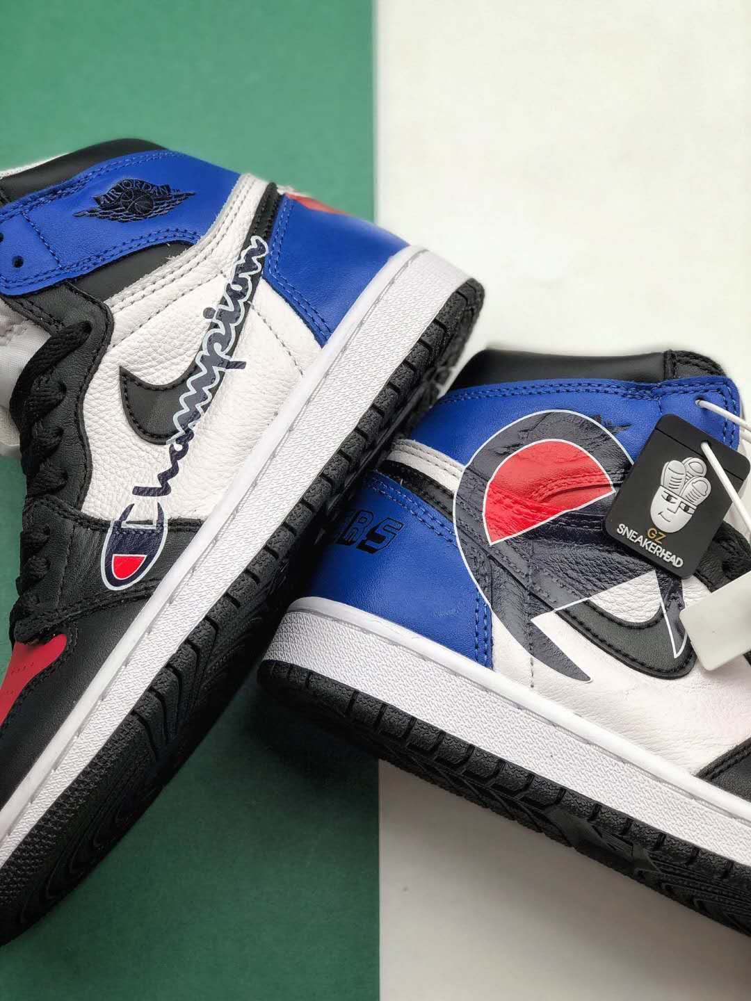 Air Jordan 1 Retro High OG Black Red Brilliant Blue DC7071-610: Classic Sneaker with Striking Color Combo