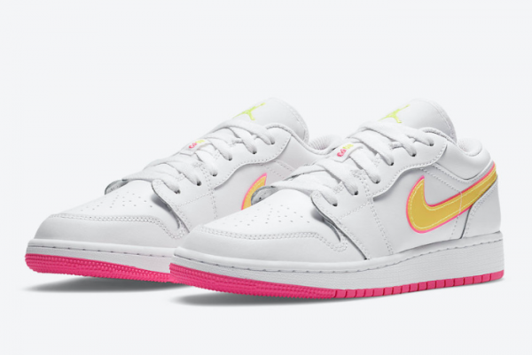 Air Jordan 1 Low GS White Pink Yellow Volt CV4610-100 - Youth Sneakers in Vibrant Colors Air Jordan 1 Low GS White Pink Yellow Volt CV4610-100 - Youth Sneakers in Vibrant Colors
