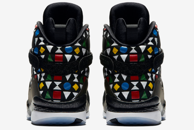 Air Jordan 8 'Quai 54' Black/White-Multi-Color CJ9218-001 - Unique and Stylish Sneaker for Men