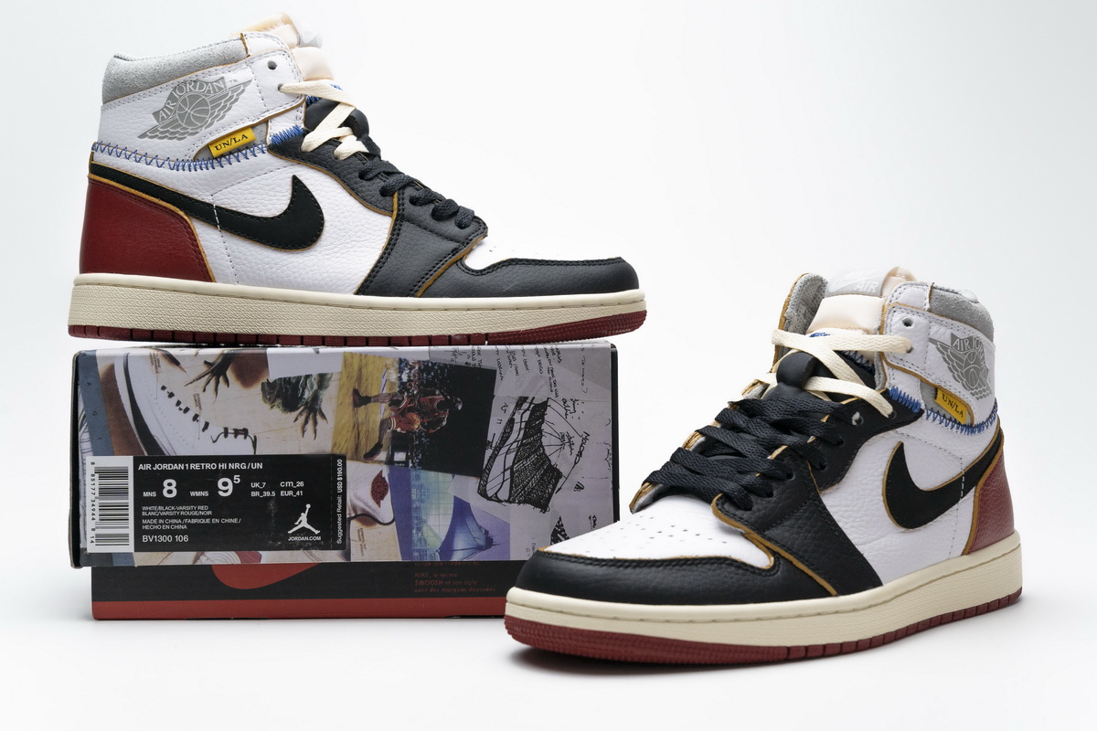 Union LA X Air Jordan 1 Retro High NRG 'Black Toe' BV1300-106 - Premium collaboration sneaker with iconic design