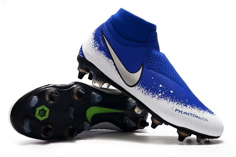 Nike Phantom Vision Elite DF SG-PRO Blue White Silver - High-Performance Football Boots | Ultimate Control & Agility