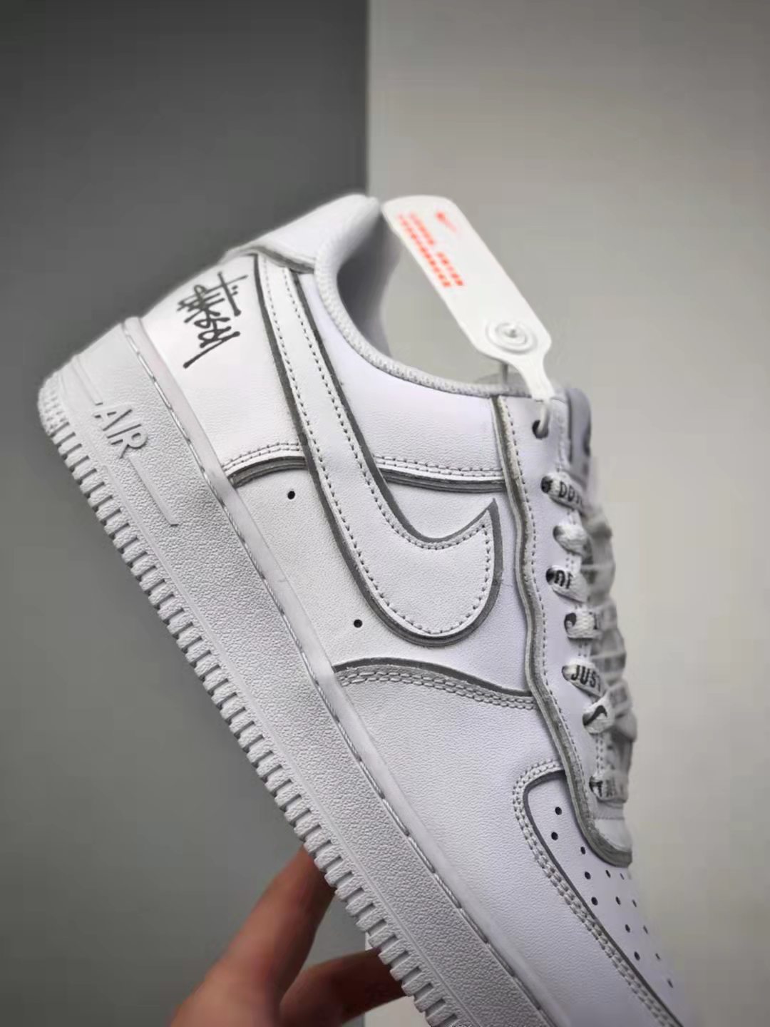 Nike Air Force 1 Low Stussy White Silver Reflective BQ6246-019 - Latest Fashionable Sneakers for Men and Women