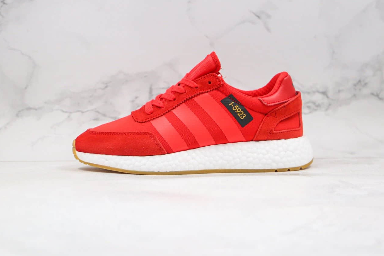 Adidas I-5923 Core Red Gum 3 Footwear White B42225: Stylish and Comfortable Sneakers