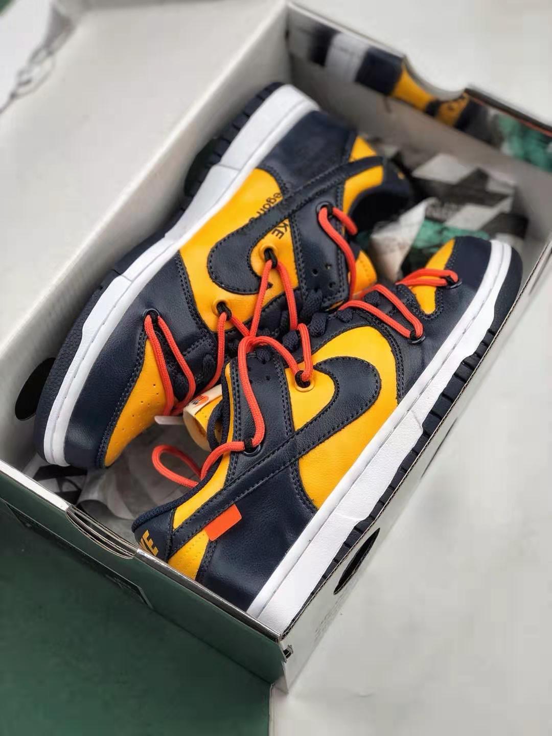 Nike OFF-WHITE x Dunk Low 'University Gold' CT0856-700 - Exclusive Collaboration with Supreme Street Style - Limited Edition Release Nike OFF-WHITE x Dunk Low 'University Gold' CT0856-700 - Exclusive Collaboration with Supreme Street Style - Limited Edition Release