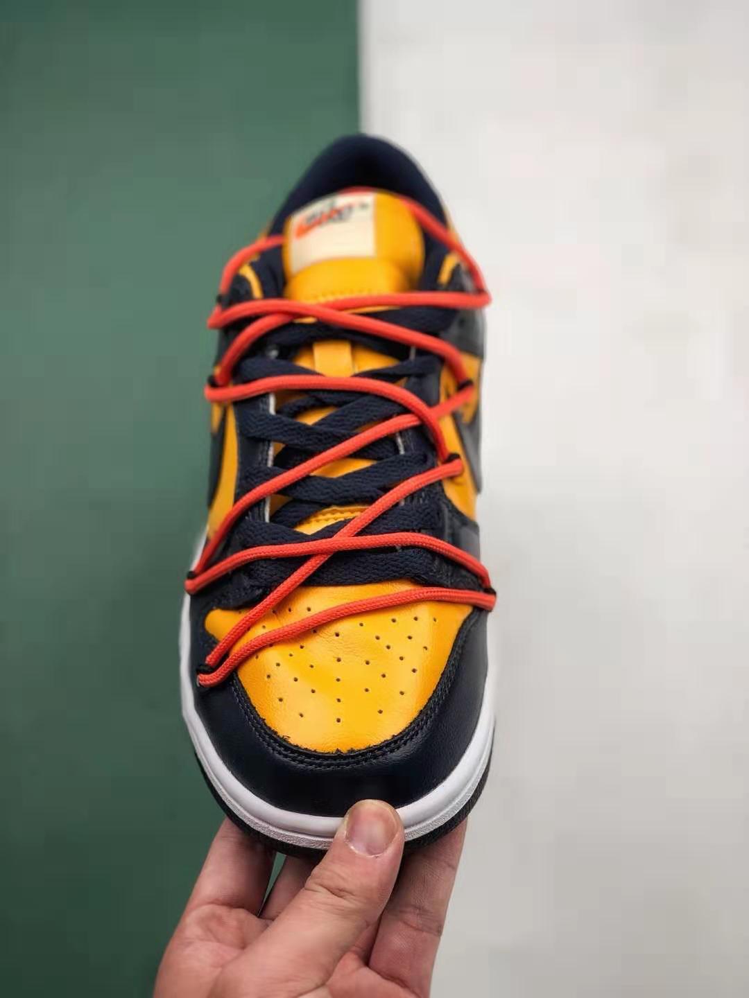 Nike OFF-WHITE x Dunk Low 'University Gold' CT0856-700 - Exclusive Collaboration with Supreme Street Style - Limited Edition Release Nike OFF-WHITE x Dunk Low 'University Gold' CT0856-700 - Exclusive Collaboration with Supreme Street Style - Limited Edition Release