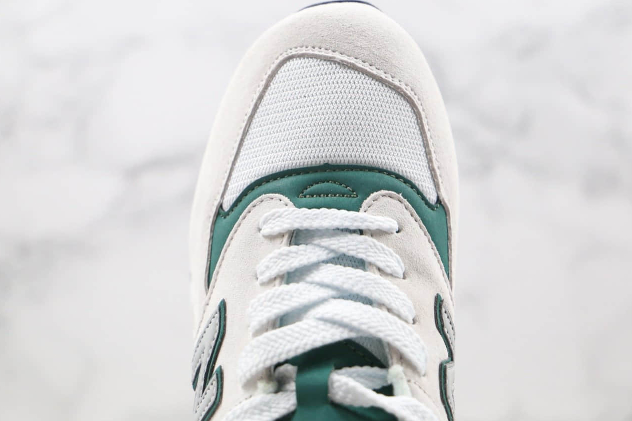 New Balance Light Grey Green White Running Shoes