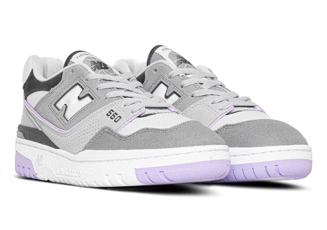 New Balance 550 Shadow Grey Lilac Sneakers - Latest Release