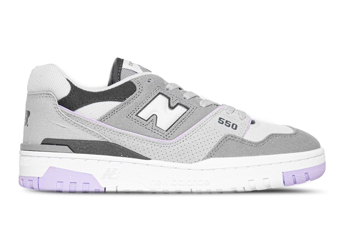 New Balance 550 Shadow Grey Lilac Sneakers - Latest Release