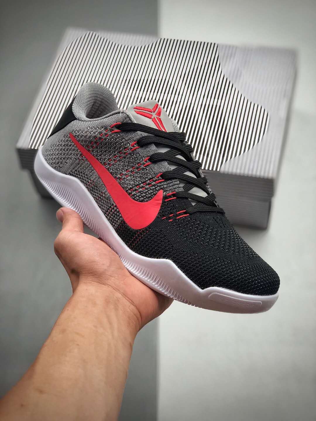 Kobe 11 Elite Low Tinker Hatfield University Black Grey Red Cool 822675-060