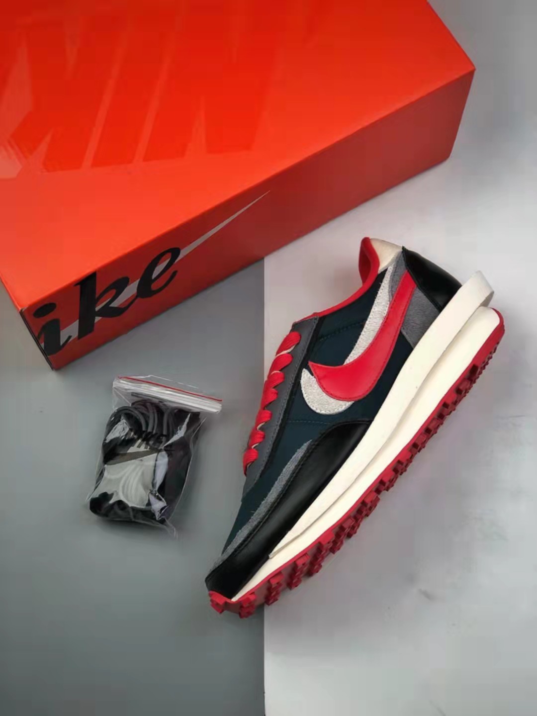 Nike sacai x Undercover x LDWaffle 'Midnight Spruce University Red' DJ4877-300 | Limited Edition Collaborative Sneaker