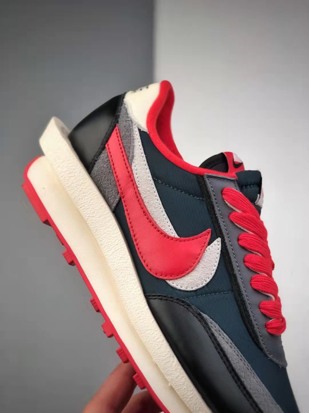 Nike sacai x Undercover x LDWaffle 'Midnight Spruce University Red' DJ4877-300 | Limited Edition Collaborative Sneaker