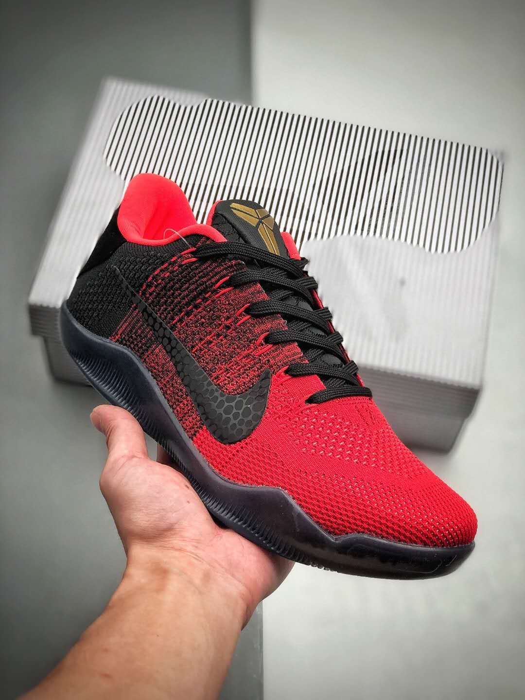 Nike Kobe XI 11 Elite Achilles Heel Red Gold Black Bryant Lakers 822675-670