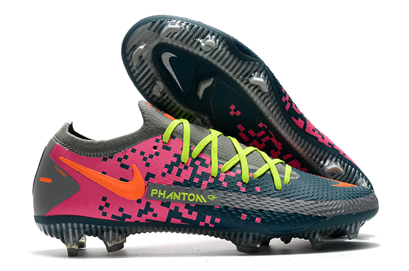 New 2021 Nike Phantom GT Elite FG Boots Navy Gray Pink - Premium Performance Football Footwear